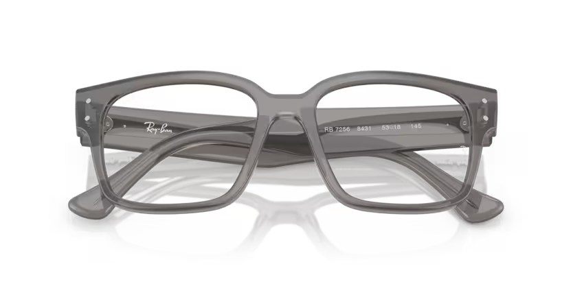 Ray-Ban Laurene 0RX7256 8431 Transparent Grey Moulded Acetate Square Optical Eyeglasses Frame