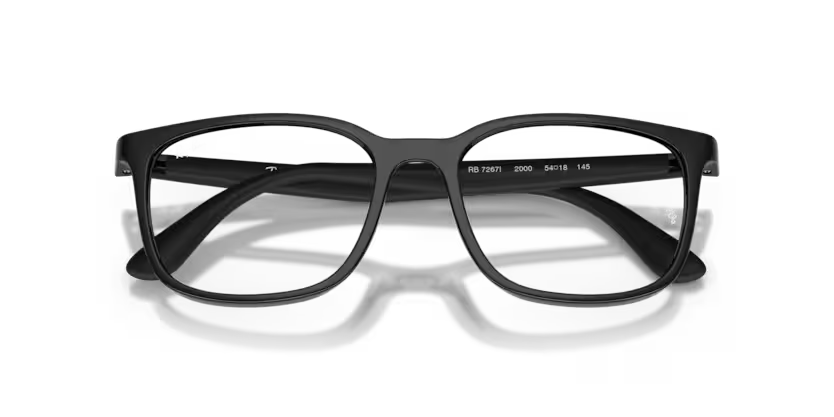 Ray-Ban 0RX7267I 2000 Black Lightweight Nylon Square Optical Eyeglasses Frame