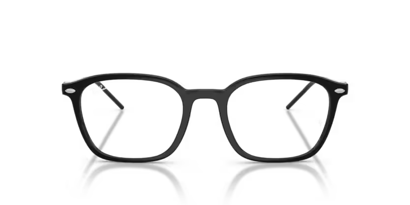 Ray-Ban RX7555 2000 Polished Black Square Prescription Optical Eyeglasses