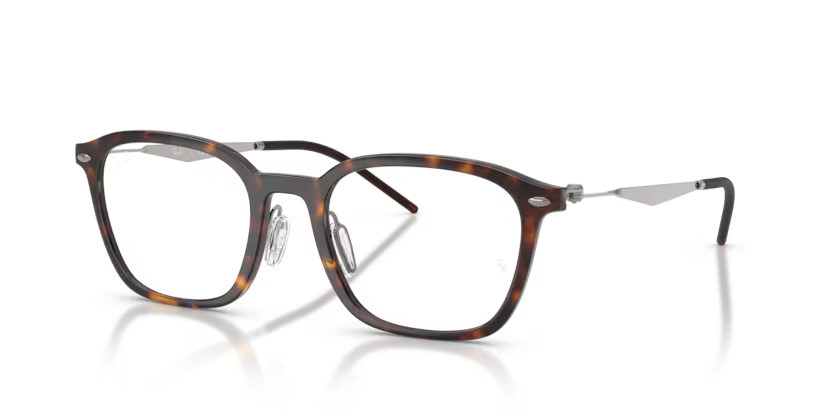Ray-Ban RX7555 2012 Polished Havana Square Prescription Optical Eyeglasses