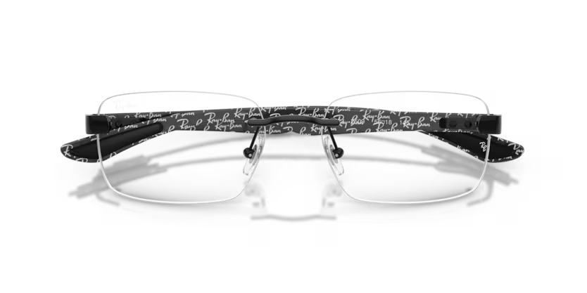 Ray-Ban 0RX8423 2509 Polished Black Rimless Square Optical Frame