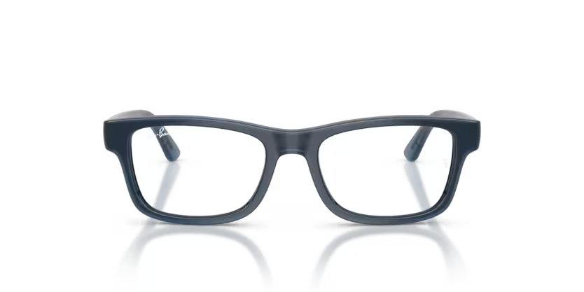 Ray-Ban Junior 0RY1951 Color 7205 Polished Blue Injected Frame with Clear Lenses