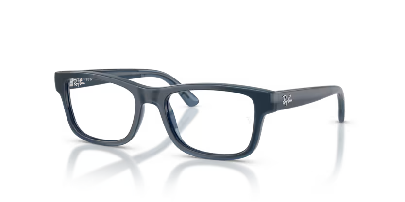 Ray-Ban Junior 0RY1951 Color 7205 Polished Blue Injected Frame with Clear Lenses