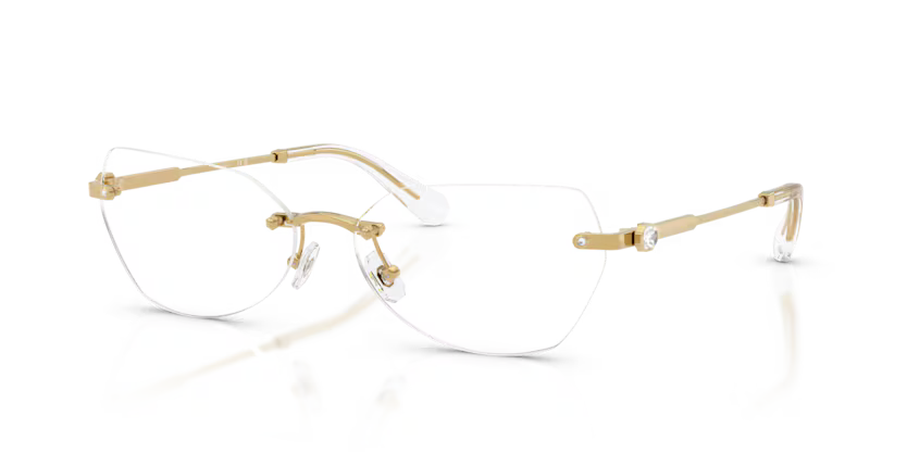 Swarovski 0SK1031 4004 Polished Gold Irregular Rimless Optical Frame