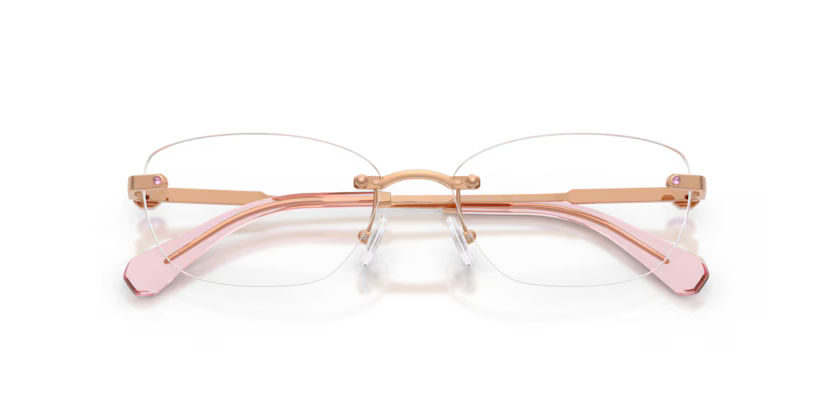Swarovski 0SK1037 4014 Polished Rose Gold Rimless Oval Optical Frame