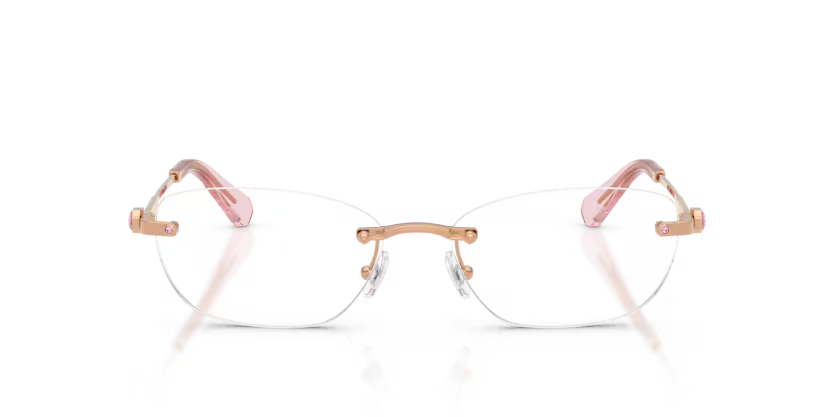 Swarovski 0SK1037 4014 Polished Rose Gold Rimless Oval Optical Frame