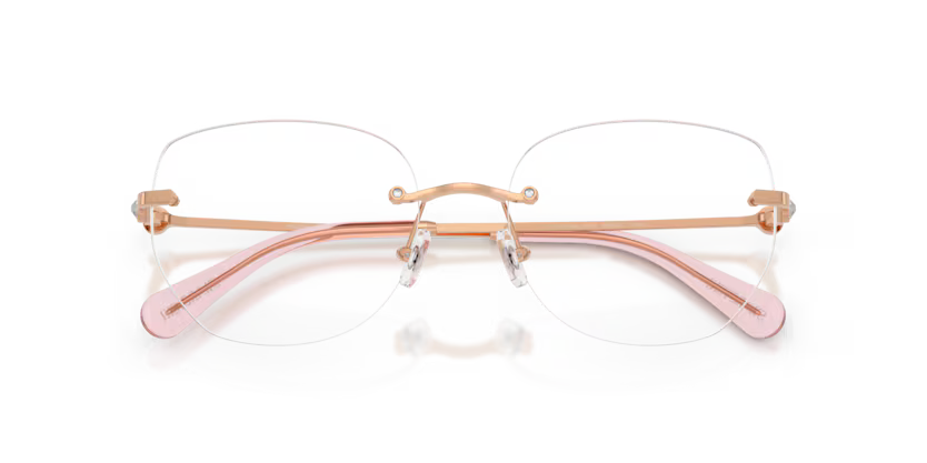 Swarovski Science of Elegance 0SK1038 4014 Polished Rose Gold Luxury Rimless Round Optical Frame