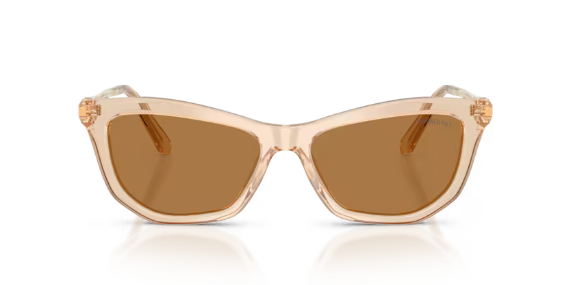 Swarovski 0SK6057 109273 Polished Transparent Beige Cat Eye Sunglasses
