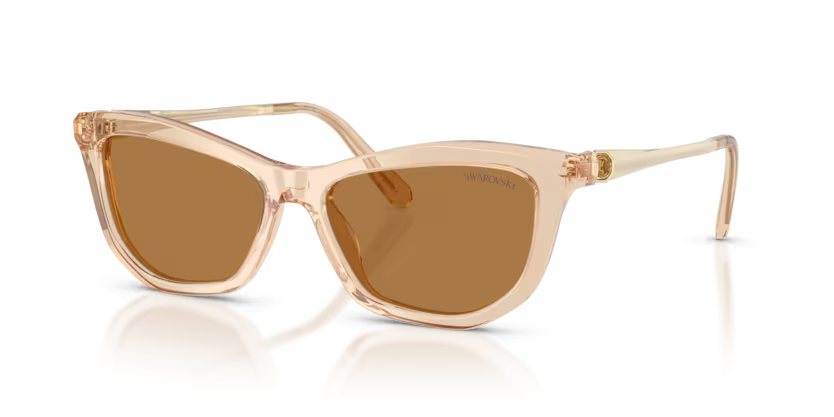 Swarovski 0SK6057 109273 Polished Transparent Beige Cat Eye Sunglasses