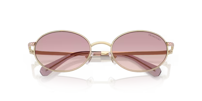 Swarovski SK7033 401368 Polished Pale Gold Luxury Oval Sunglasses Frame