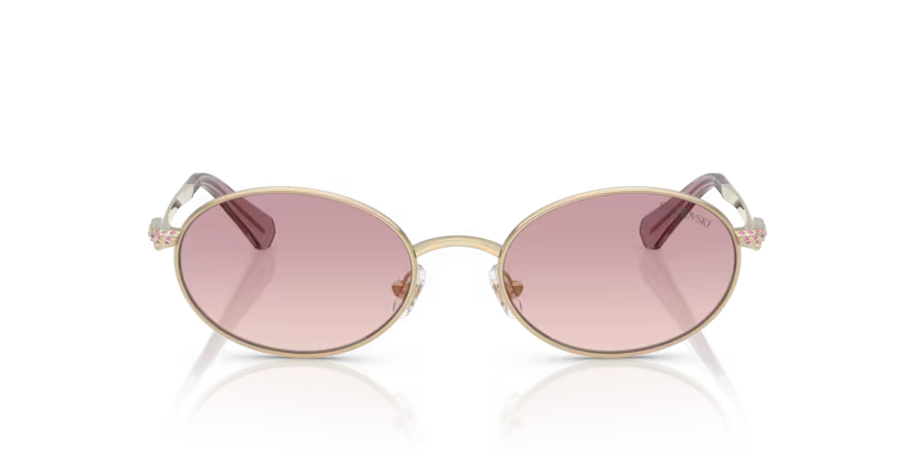Swarovski SK7033 401368 Polished Pale Gold Luxury Oval Sunglasses Frame