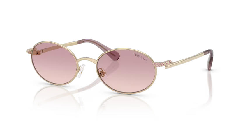Swarovski SK7033 401368 Polished Pale Gold Luxury Oval Sunglasses Frame