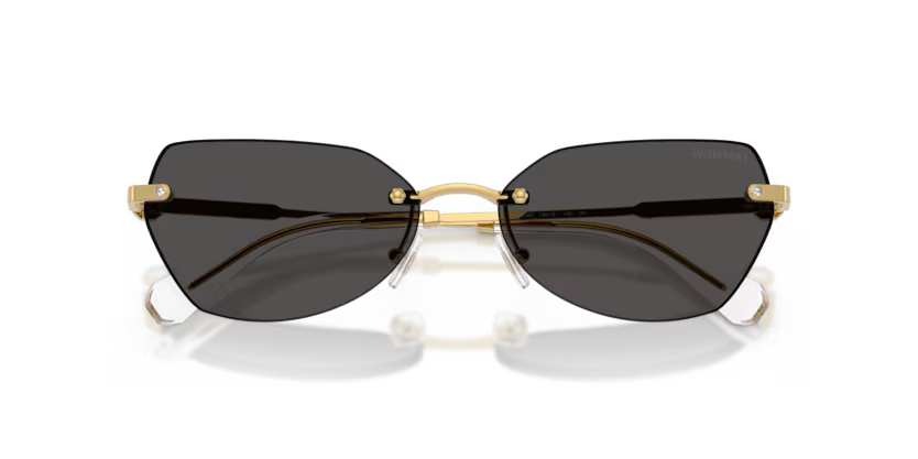 Swarovski SK7038 400487 Gold & Dark Grey Irregular Rimless Sunglasses