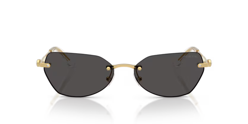Swarovski SK7038 400487 Gold & Dark Grey Irregular Rimless Sunglasses