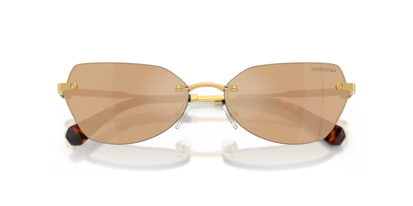 Swarovski SK7038 40077J Dark Gold Irregular Rimless Sunglasses