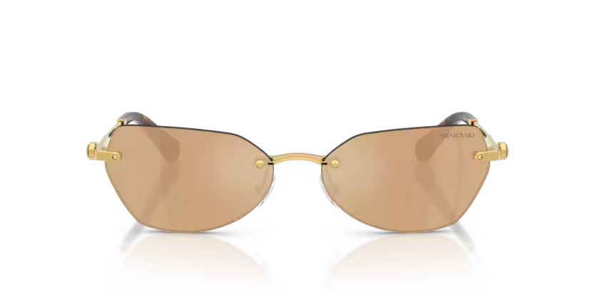 Swarovski SK7038 40077J Dark Gold Irregular Rimless Sunglasses