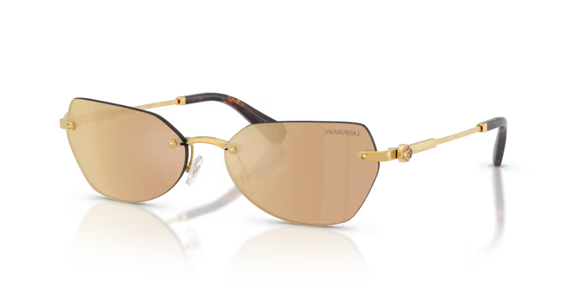 Swarovski SK7038 40077J Dark Gold Irregular Rimless Sunglasses