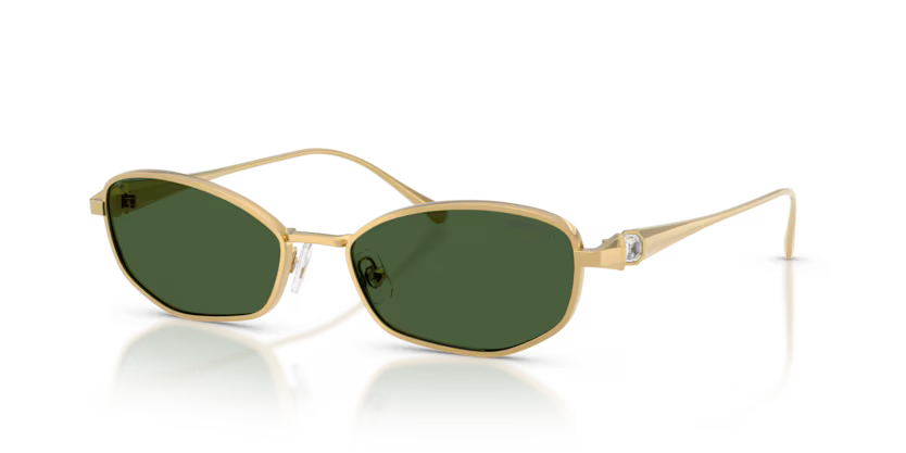 Swarovski SK7042 400471 Gold & Dark Green Pillow Sunglasses