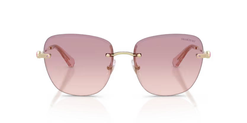 Swarovski 0SK7043 401368 Polished Pale Gold Rimless Square Sunglasses