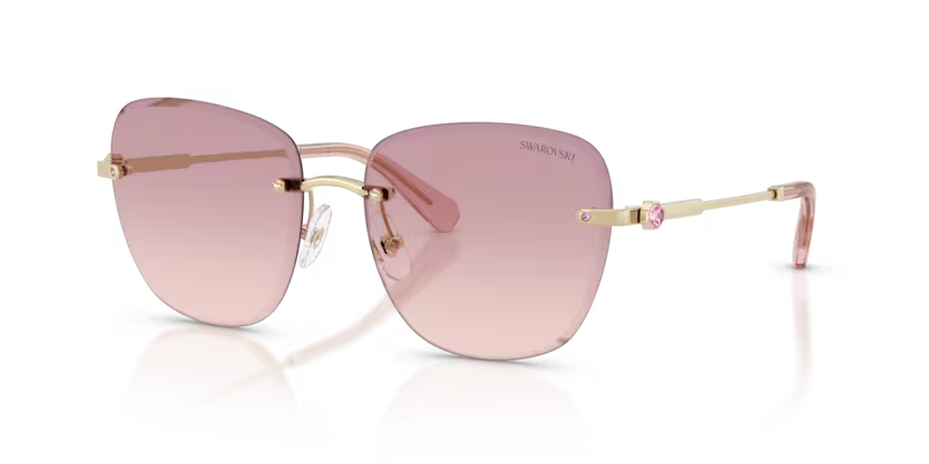 Swarovski 0SK7043 401368 Polished Pale Gold Rimless Square Sunglasses