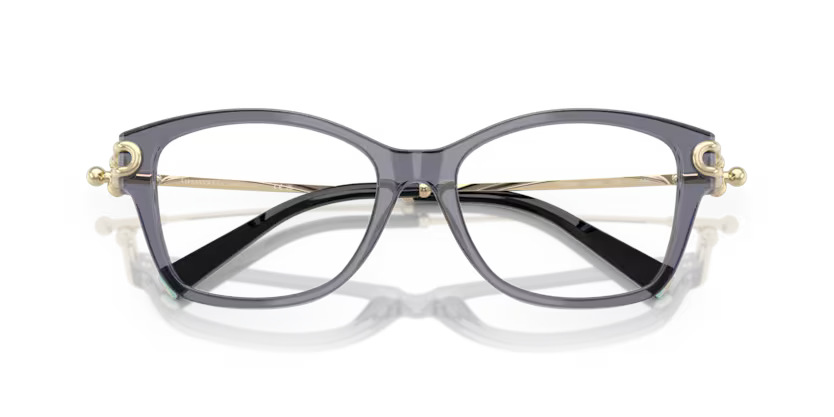 Tiffany & Co. 0TF2266 8405 Crystal Dark Violet Acetate Butterfly Optical Eyeglasses Frame