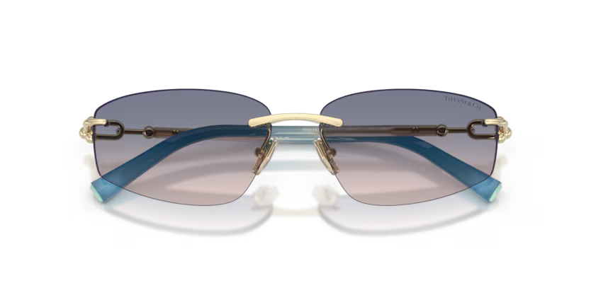 Tiffany & Co. TF3114 619116 Pale Gold Rimless Irregular Sunglasses