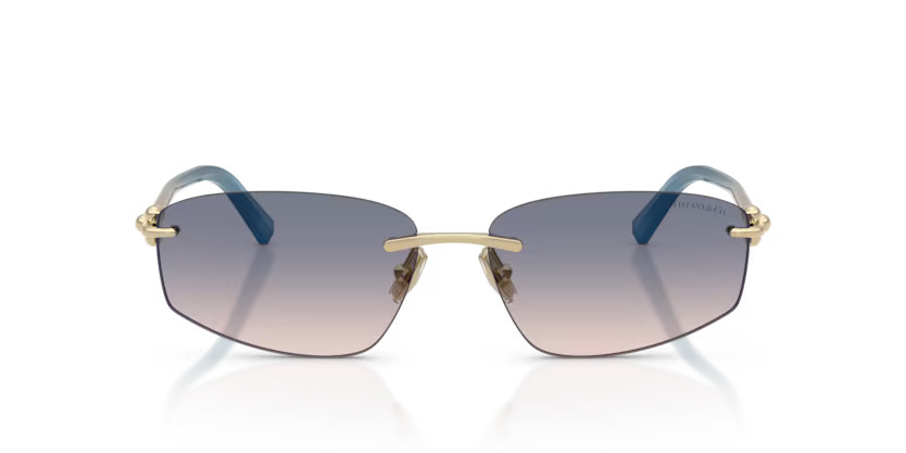 Tiffany & Co. TF3114 619116 Pale Gold Rimless Irregular Sunglasses