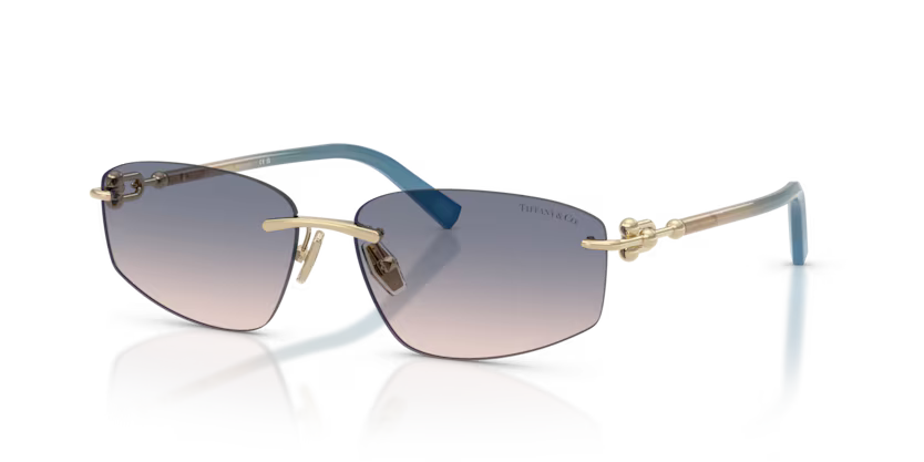 Tiffany & Co. TF3114 619116 Pale Gold Rimless Irregular Sunglasses