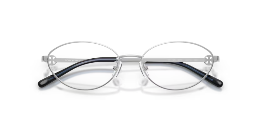 Tory Burch Miller 0TY1095 3274 Polished Silver Luxury Oval Optical Frame