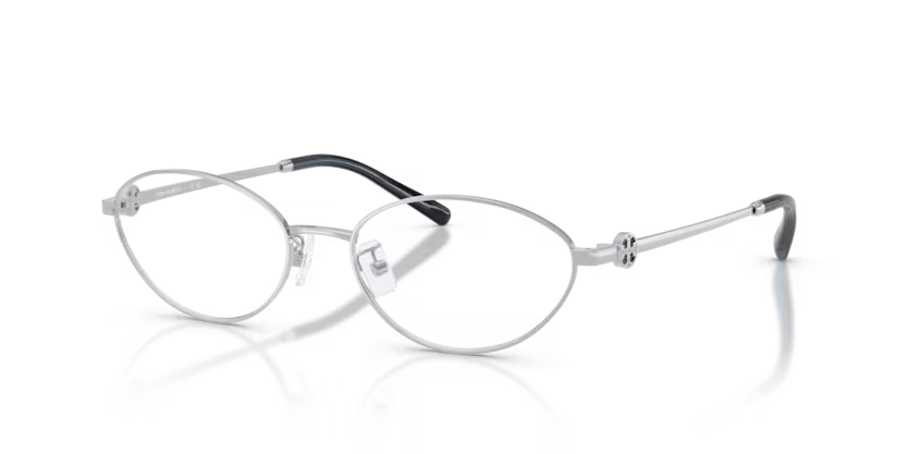 Tory Burch Miller 0TY1095 3274 Polished Silver Luxury Oval Optical Frame