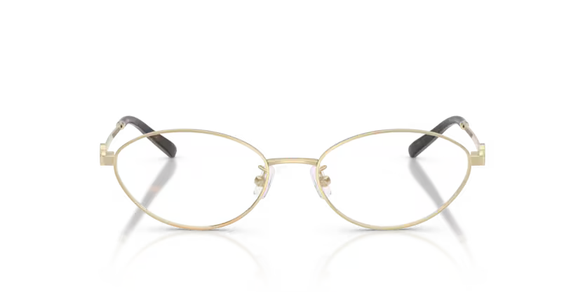 Tory Burch Miller 0TY1095 3346 Polished Shiny Light Gold Luxury Full Rim Oval Eyeglasses Frame