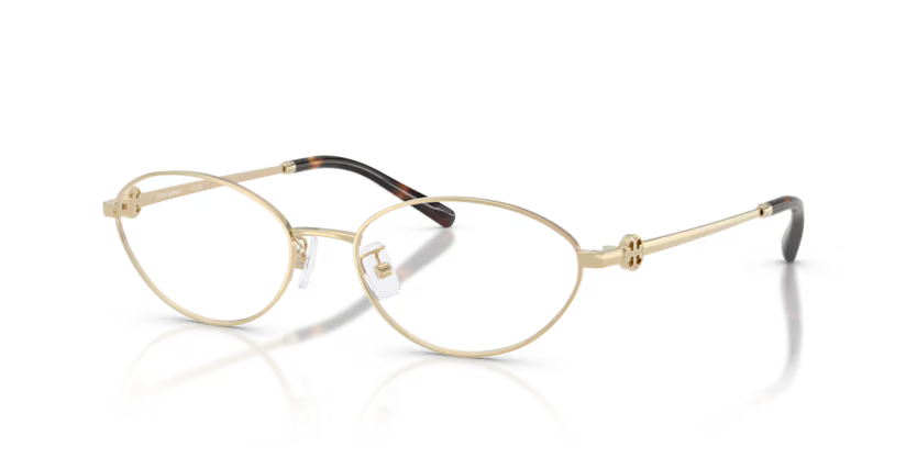 Tory Burch Miller 0TY1095 3346 Polished Shiny Light Gold Luxury Full Rim Oval Eyeglasses Frame