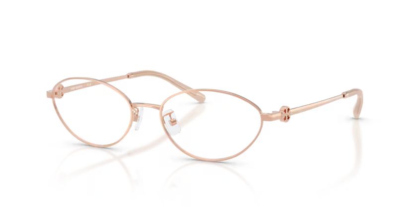 Tory Burch Miller 0TY1095 3358 Polished Light Rose Gold Full Rim Oval Eyeglasses Frame