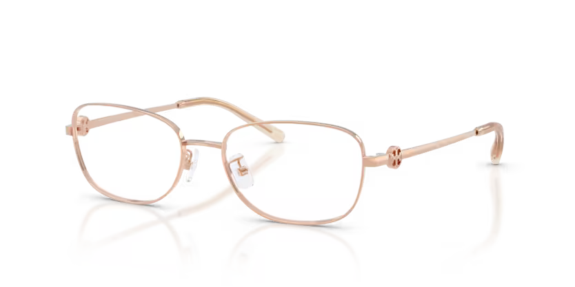 Tory Burch Miller 0TY1098 3358 Polished Light Rose Gold Luxury Full Rim Rectangle Eyeglasses Frame