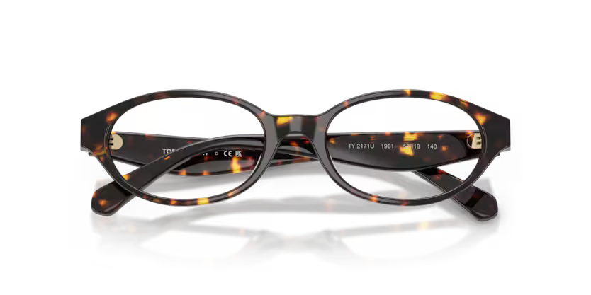 Tory Burch Kira 0TY2171U 1981 Polished Brown Tortoise Luxury Oval Optical Frame