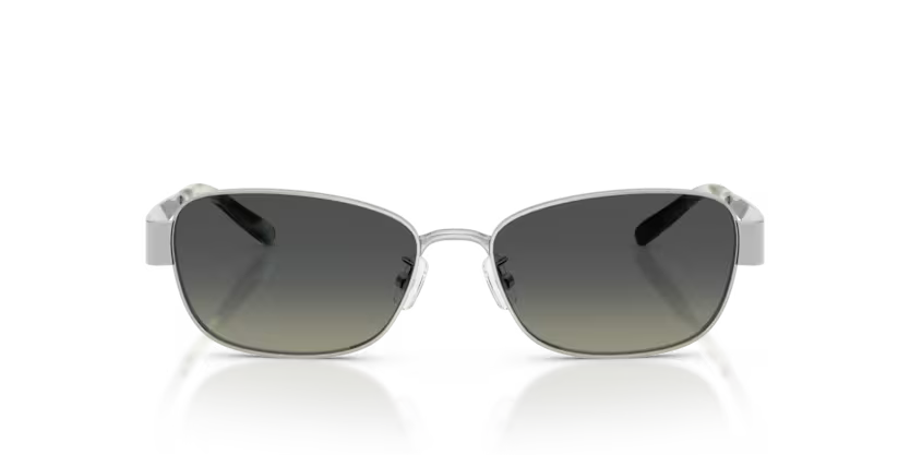 Tory Burch Miller 0TY6119 327411 Polished Silver Luxury Rectangle Sunglasses