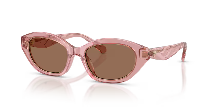Tory Burch Kira 0TY7232U 202173 Polished Transparent Pink Luxury Irregular Sunglasses
