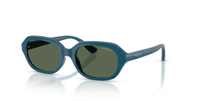 Vogue Eyewear Junior 0VJ2035 319071 Full Blue Nylon Irregular Kids Sunglasses – Dark Green Lenses