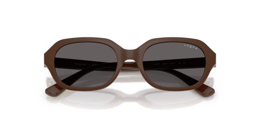 Vogue Eyewear 0VJ2035 327587 Full Brown Kids Irregular Sunglasses – Black Smoke Lenses