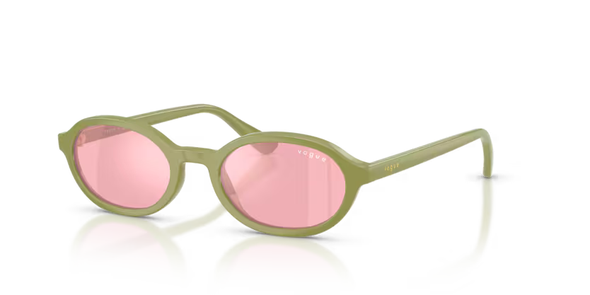 Vogue Eyewear 0VJ2036 Color 3322E4 Full Olive Green Oval Pink Mirror Lilac Sun Lenses Junior Sunglasses