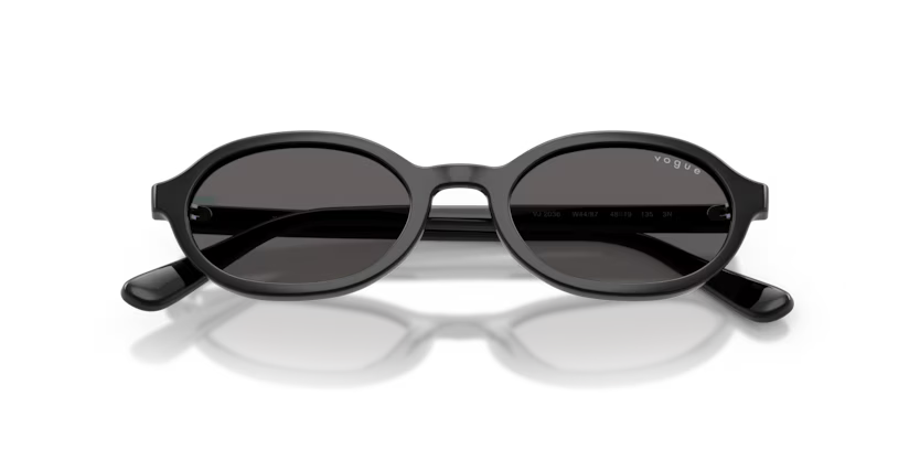 Vogue Eyewear 0VJ2036 Color W44/87 Black Oval Black Smoke Sun Lenses Junior Sunglasses