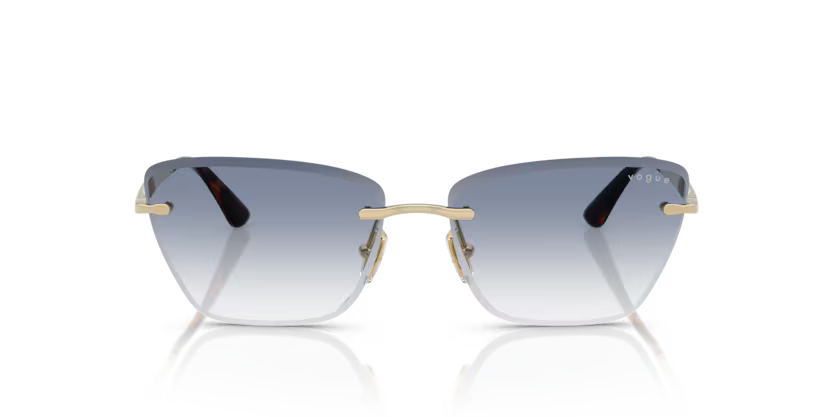 Vogue VO4332S 848/19 Pale Gold Rimless Cat Eye Luxury Sunglasses