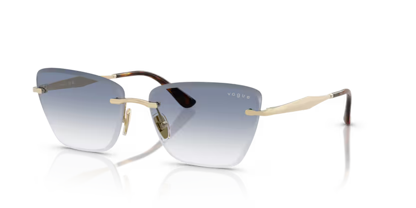 Vogue VO4332S 848/19 Pale Gold Rimless Cat Eye Luxury Sunglasses