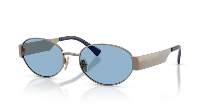 Vogue Eyewear 0VO4362S Color 513872 Light Brown Oval Blue Sun Lenses Sunglasses