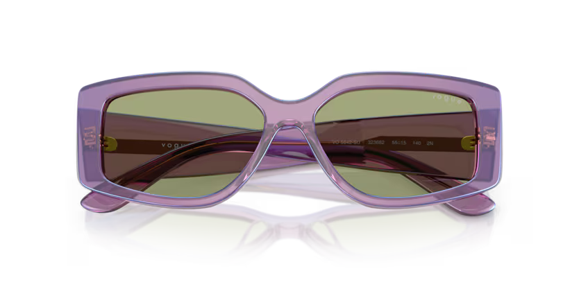 VOGUE 0VO5642-SU-323682 – Transparent Pearl Purple Rectangle Sunglasses