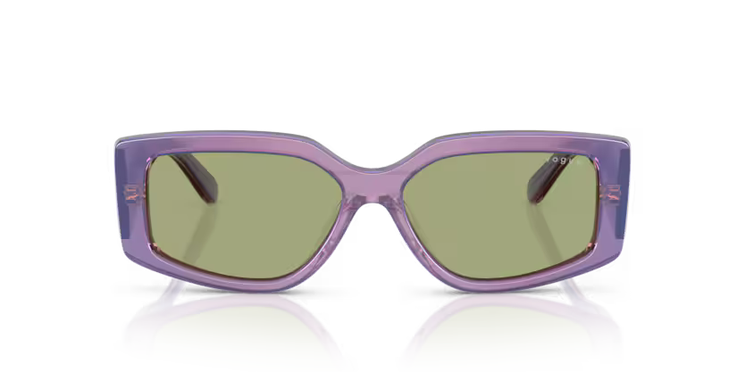 VOGUE 0VO5642-SU-323682 – Transparent Pearl Purple Rectangle Sunglasses
