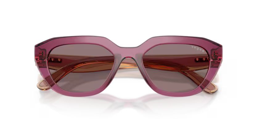 Vogue 0VO5711S 32277N Transparent Purple and Honey Luxury Irregular Sunglasses