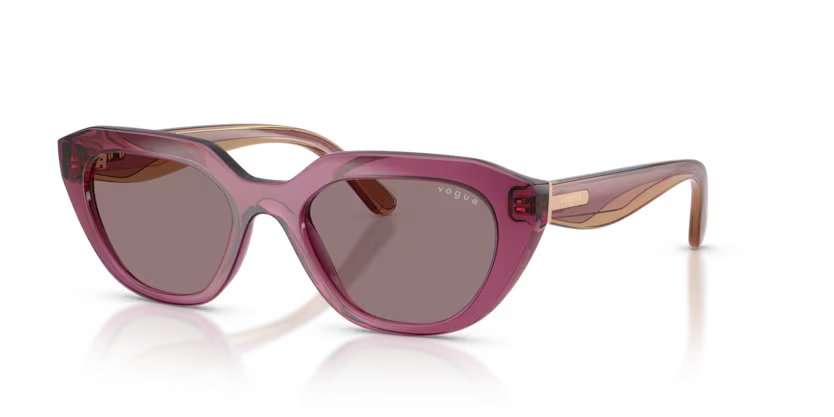 Vogue 0VO5711S 32277N Transparent Purple and Honey Luxury Irregular Sunglasses