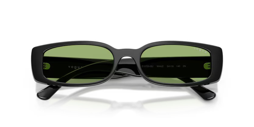 Vogue Eyewear 0VO5725SU Color W44/2 Black Rectangle Green Lenses Sunglasses