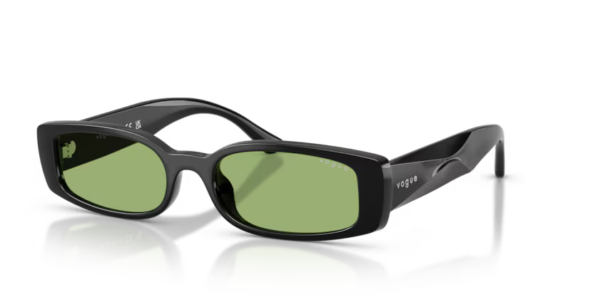 Vogue Eyewear 0VO5725SU Color W44/2 Black Rectangle Green Lenses Sunglasses